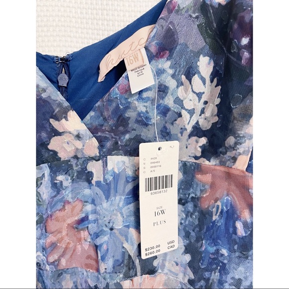 Anthropologie floral watercolour ruffled midi dress - Picture 3 of 8